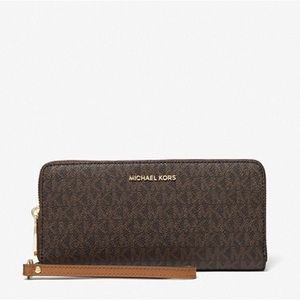 MICHAEL KORS Brown Large Logo Continental Wallet
